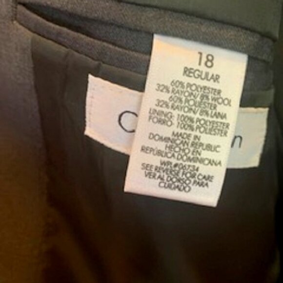 Calvin Klein Boy's Formal Separate Suit Jacket Blazer Gray Fully Lined Size 18R - Picture 5 of 8